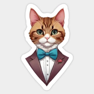 Fancy Cat with Bowtie no.16 Sticker